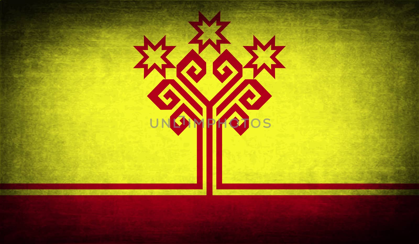 Flag of Chuvashia with old texture.  illustration