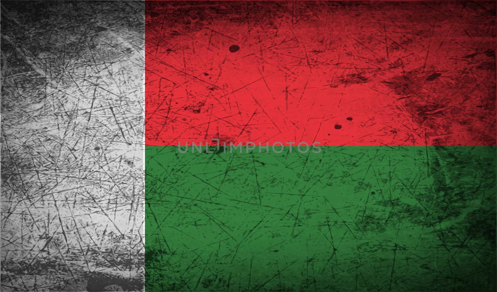 Flag of Madagascar with old texture.  by serhii_lohvyniuk