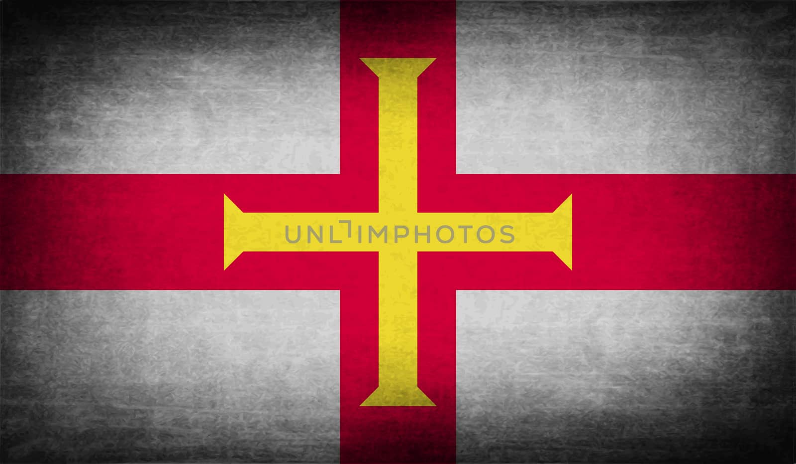 Flag of Guernsey with old texture.  illustration