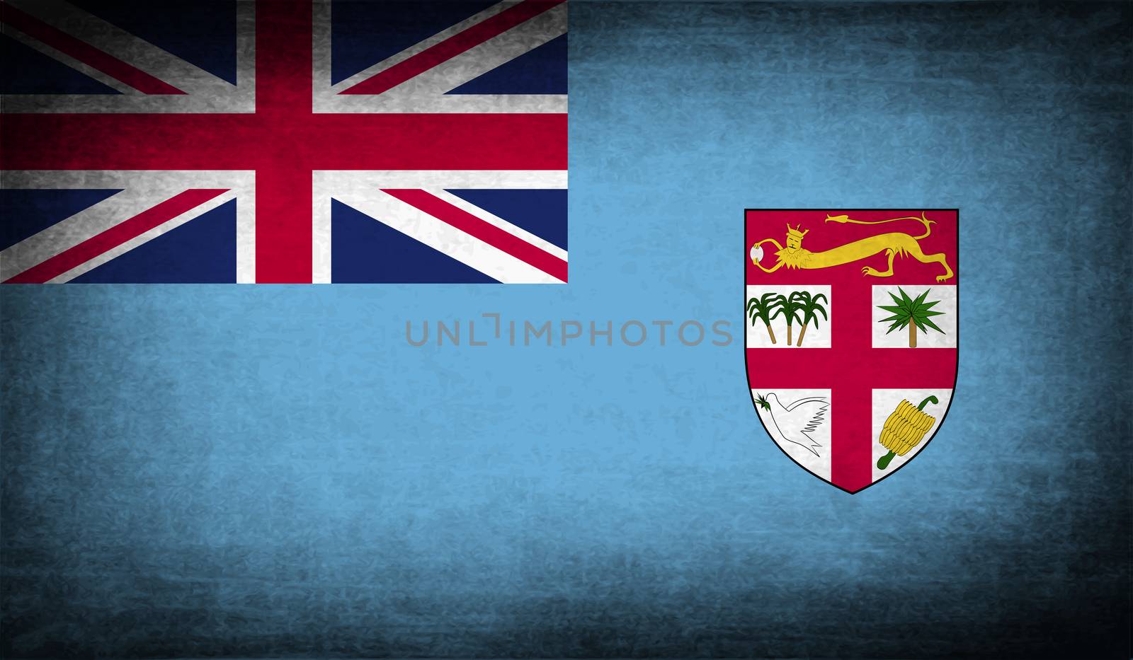 Flag of Fiji with old texture.  illustration