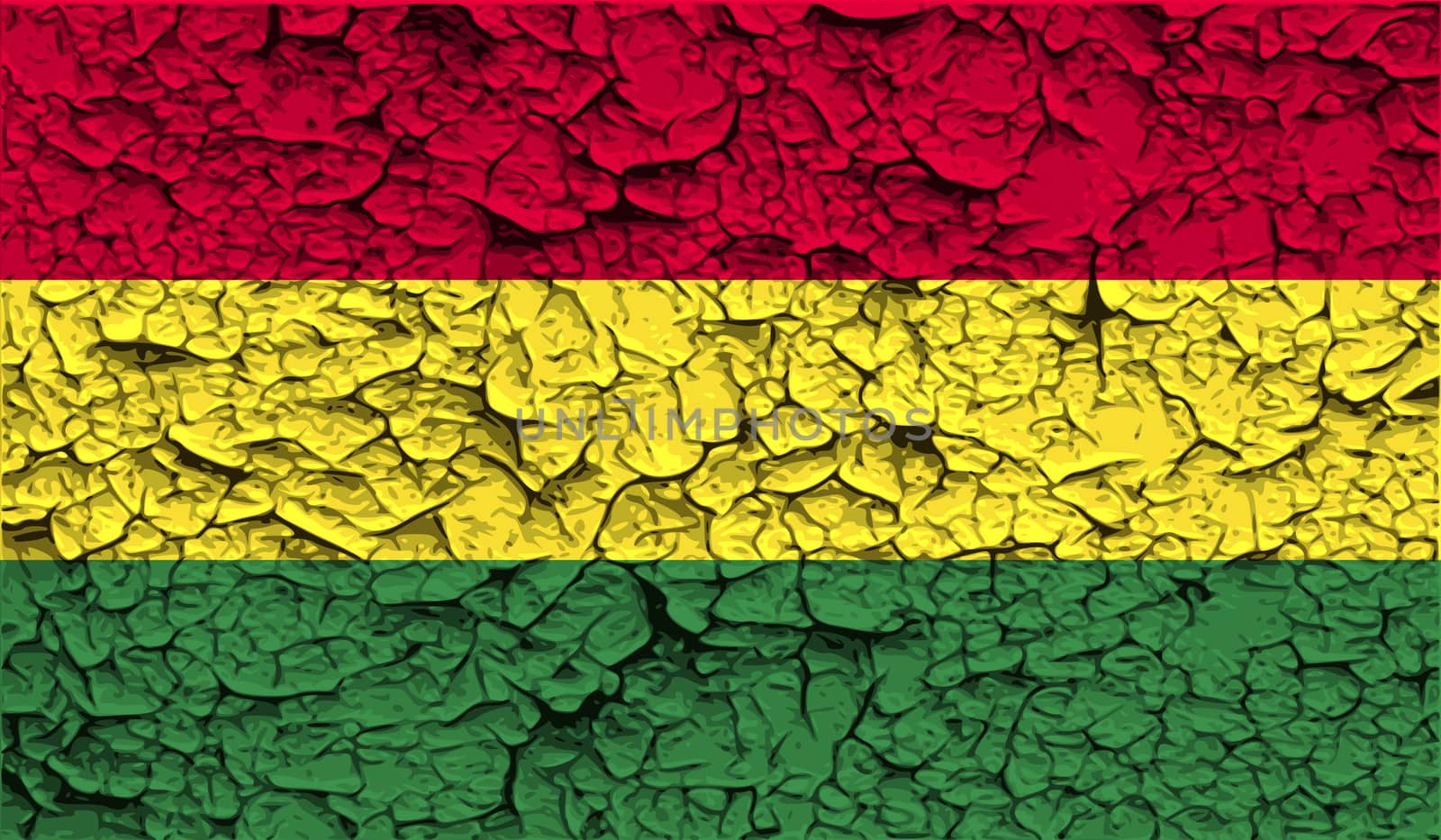 Flag of Bolivia with old texture.  illustration