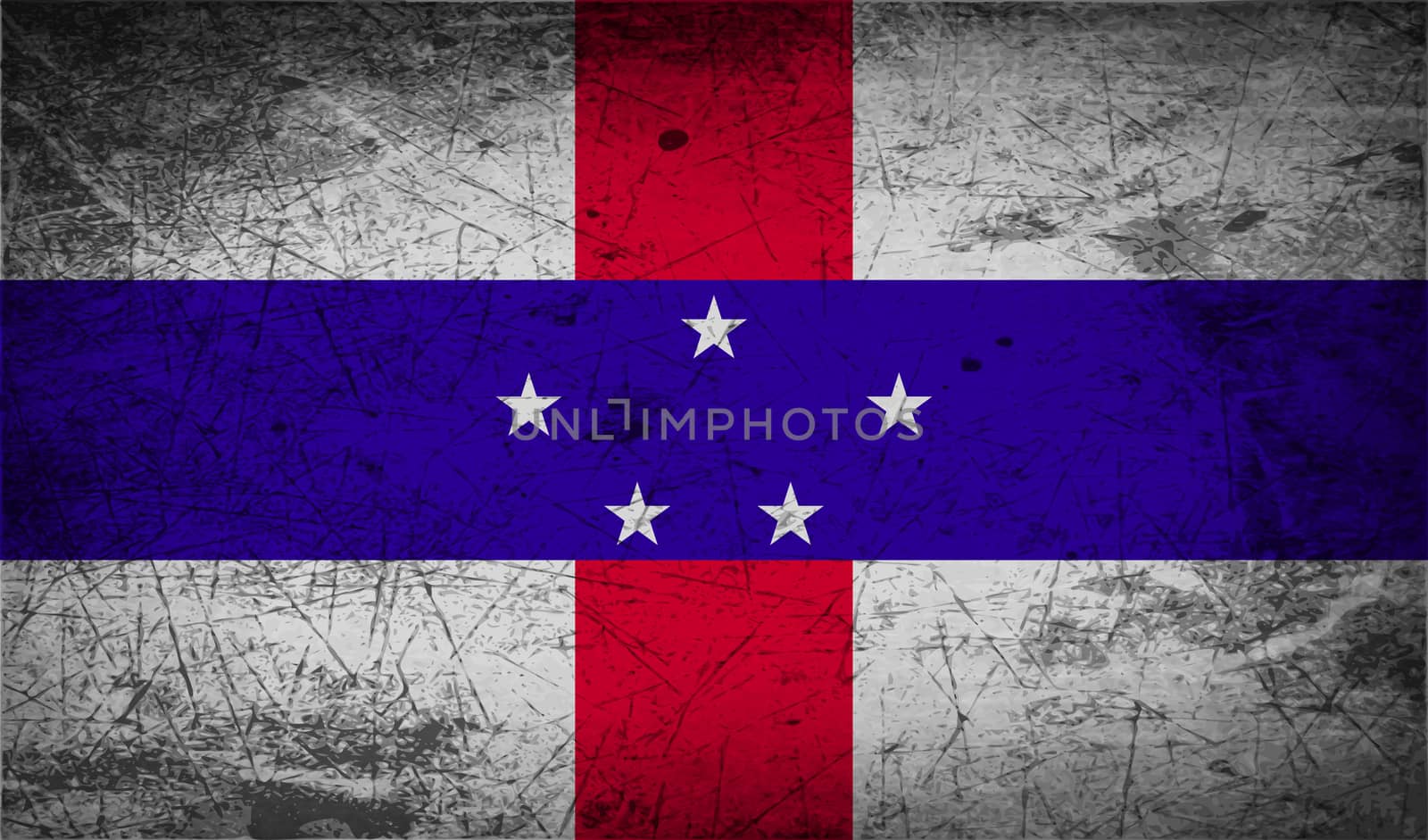 Flag of Netherlands Antilles with old texture.  by serhii_lohvyniuk