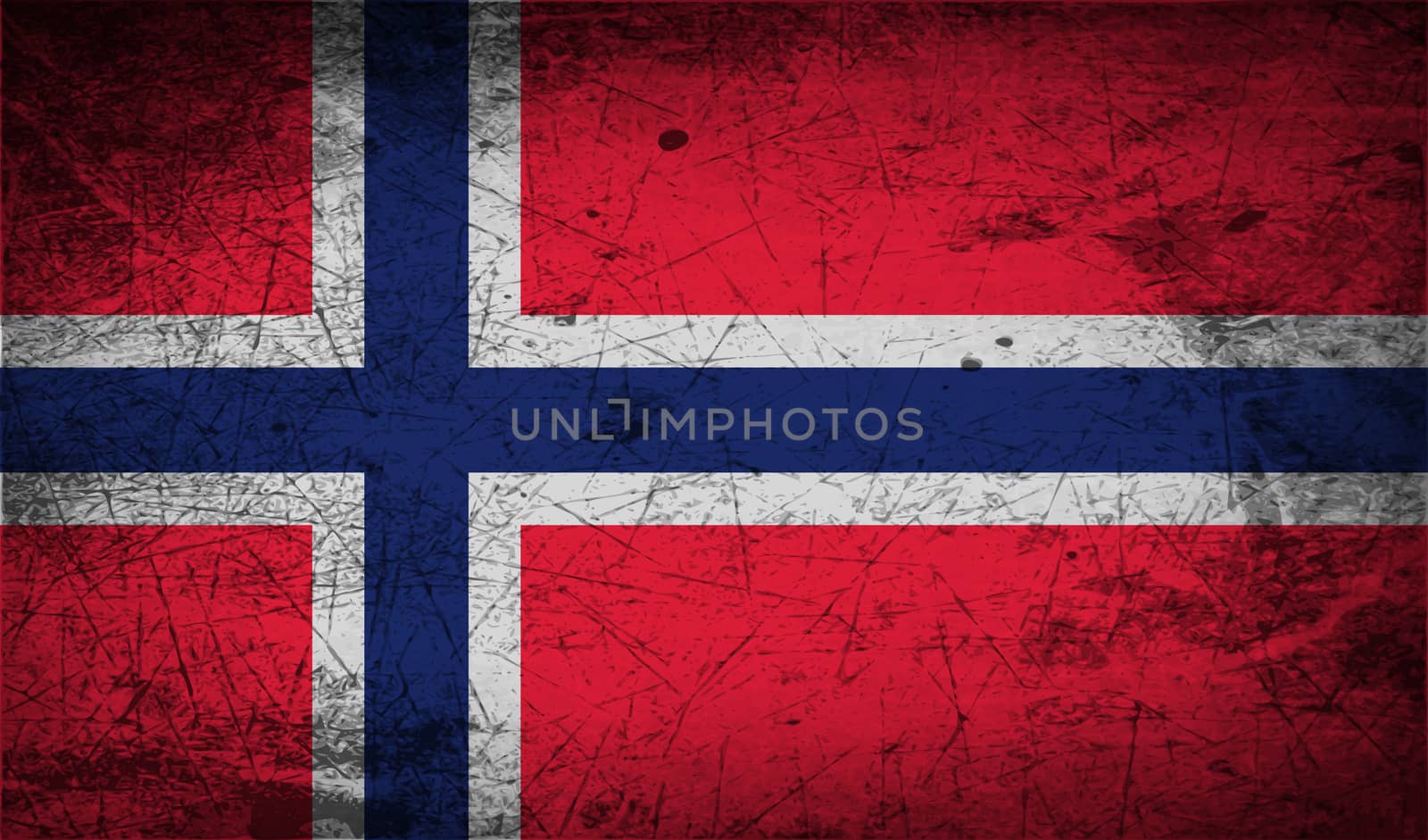 Flag of Norway with old texture.  illustration