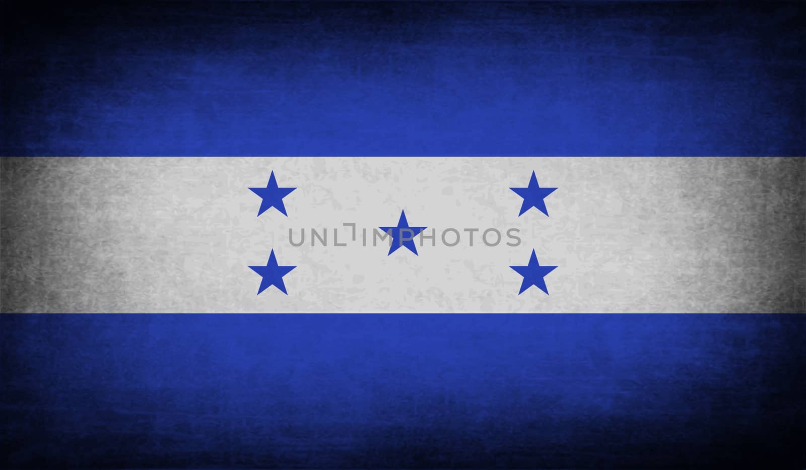 Flag of Honduras with old texture.  illustration