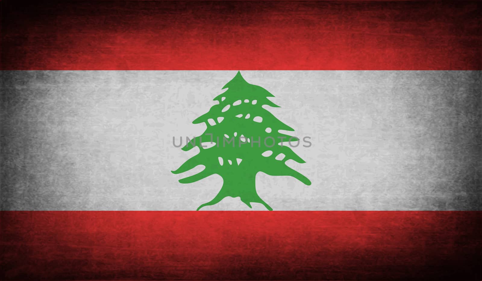 Flag of Lebanon with old texture.  illustration