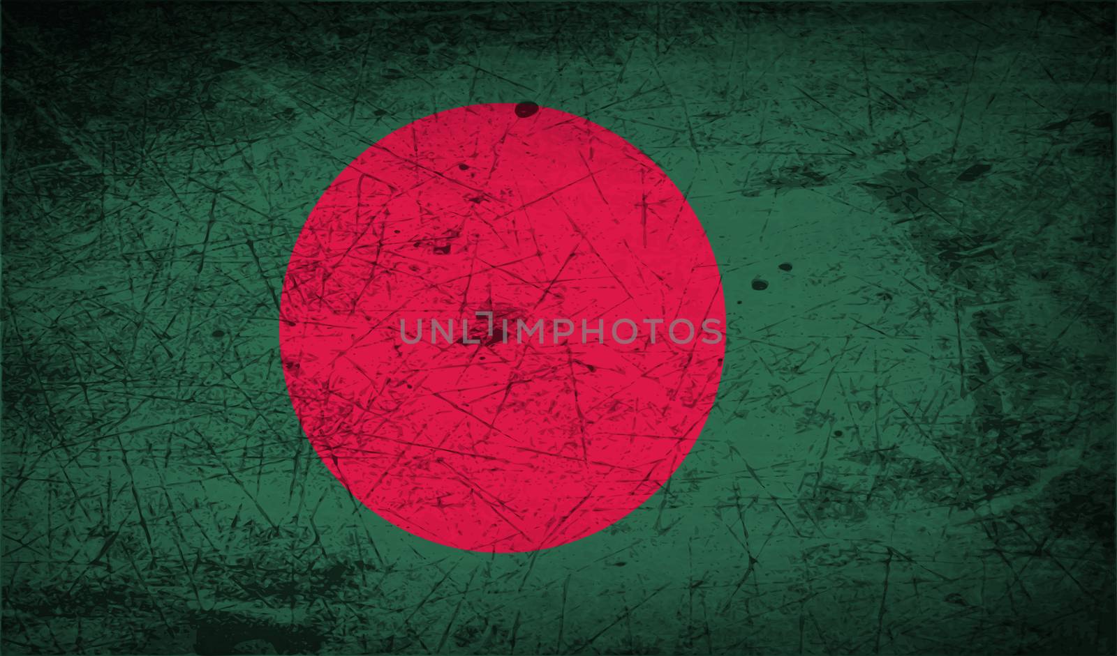 Flag of Bangladesh with old texture.  by serhii_lohvyniuk