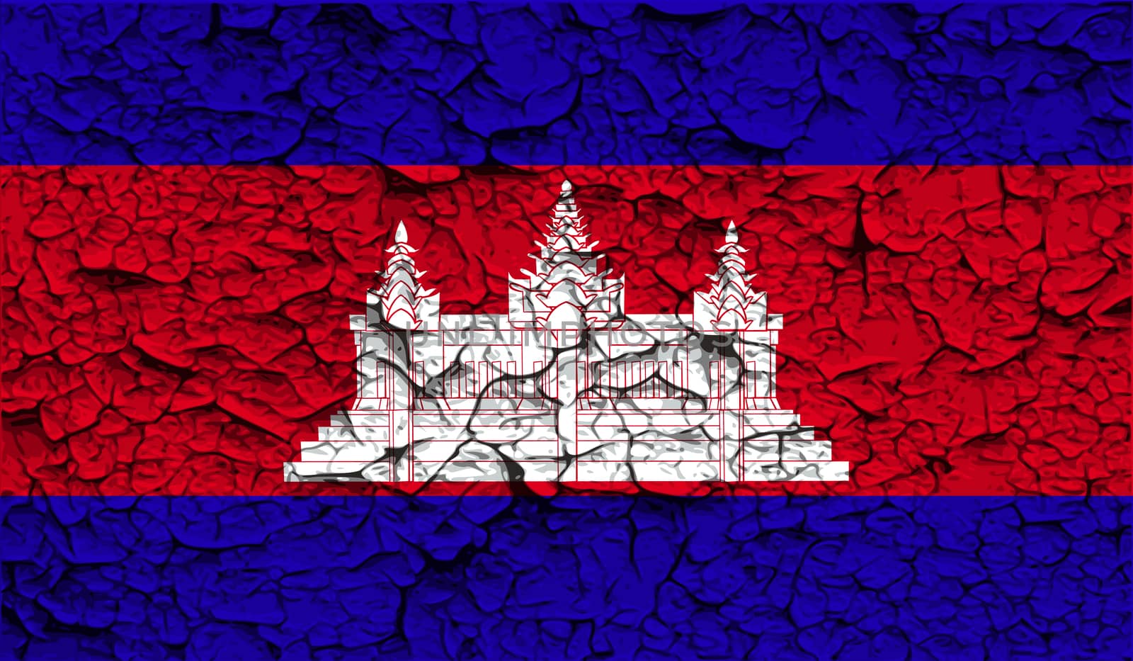 Flag of Cambodia with old texture.  by serhii_lohvyniuk