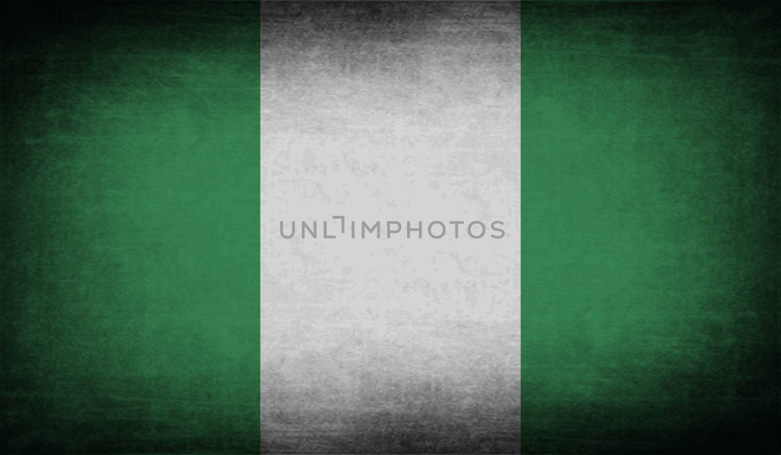 Flag of Nigeria with old texture.  illustration