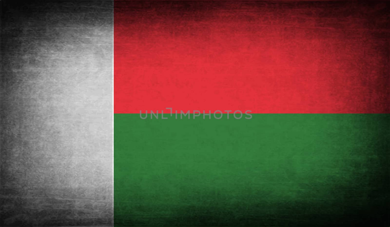 Flag of Madagascar with old texture.  by serhii_lohvyniuk