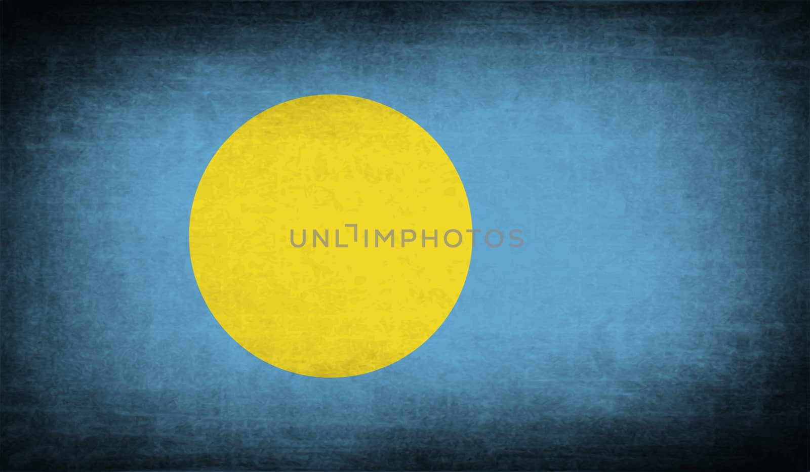 Flag of Palau with old texture.  by serhii_lohvyniuk