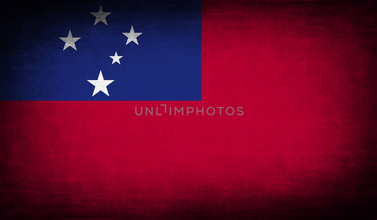 Flag of Samoa with old texture.  illustration