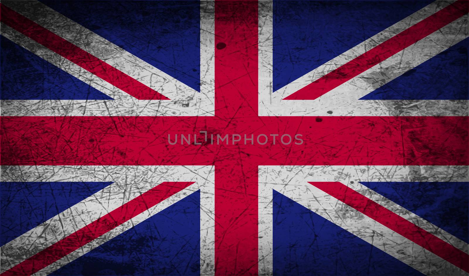 Flag of United Kingdom with old texture.  illustration