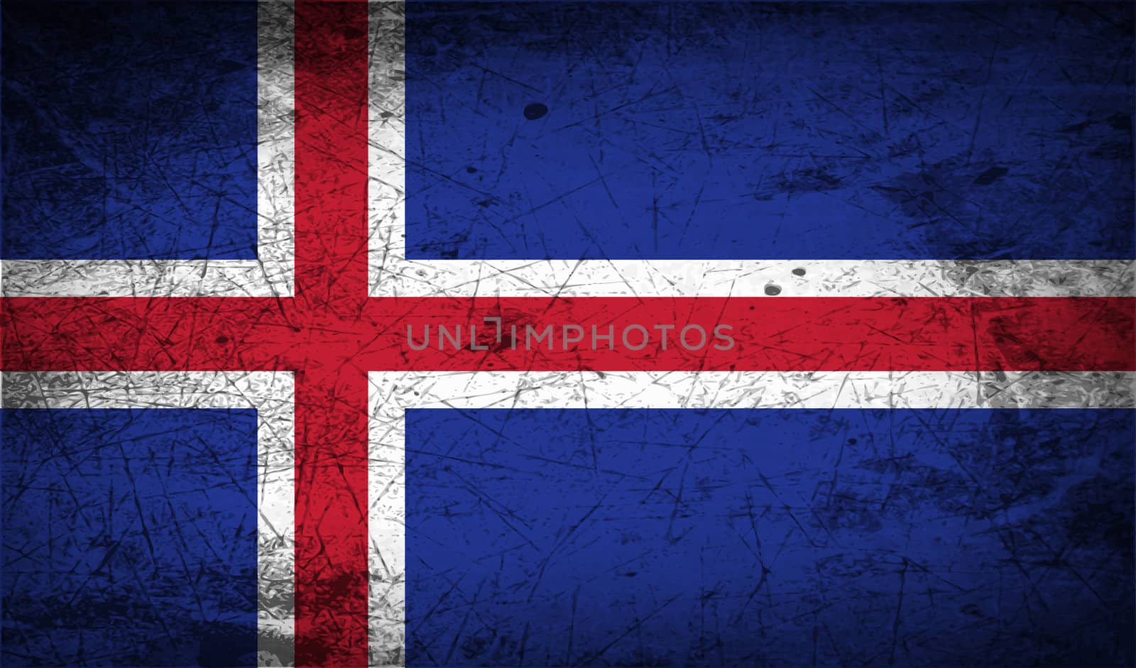 Flag of Iceland with old texture.  by serhii_lohvyniuk