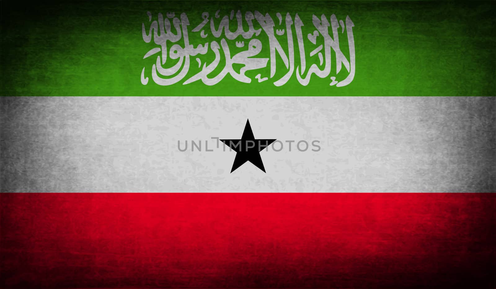 Flag of Somaliland with old texture.  illustration