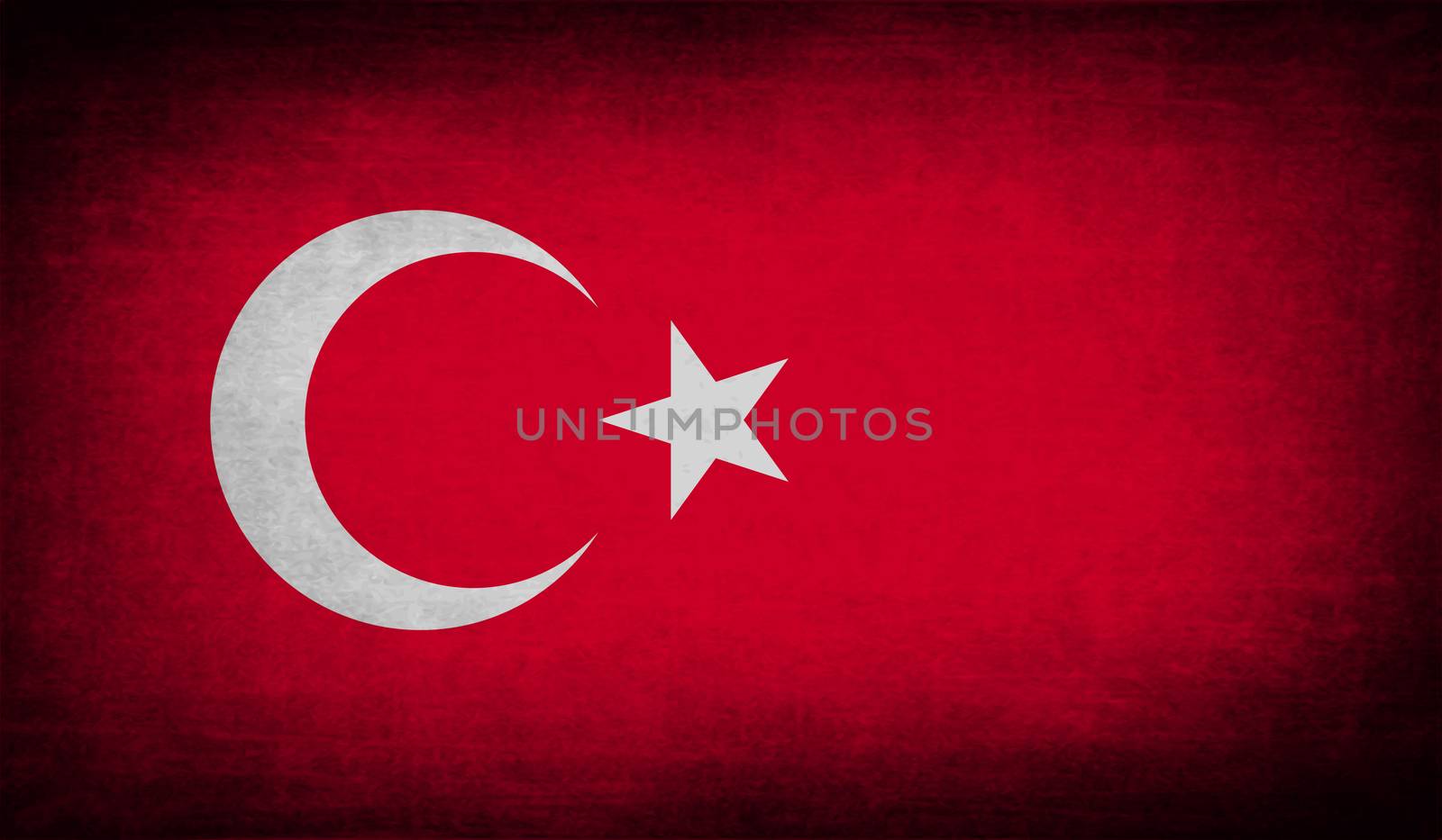 Flag of Turkey with old texture.  illustration