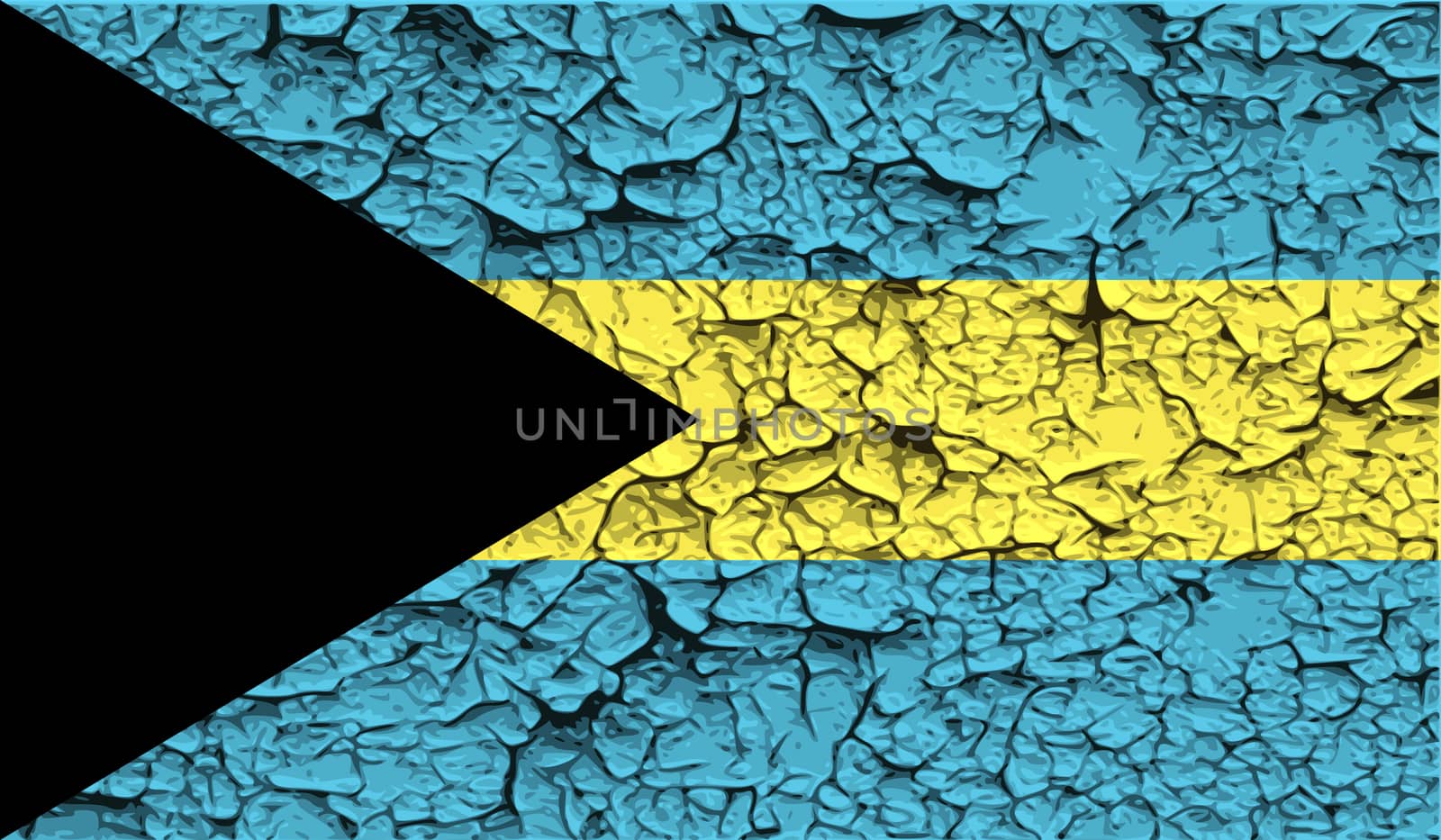 Flag of Bahamas with old texture.  by serhii_lohvyniuk