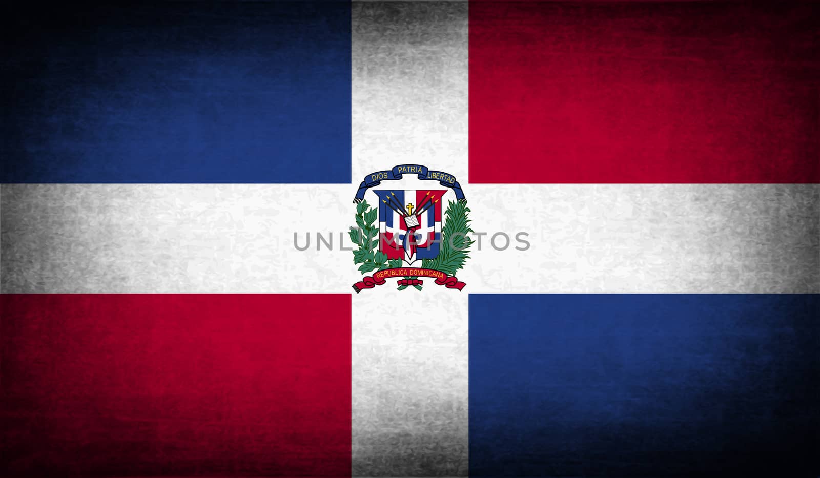 Flag of Dominican Republic with old texture.  by serhii_lohvyniuk