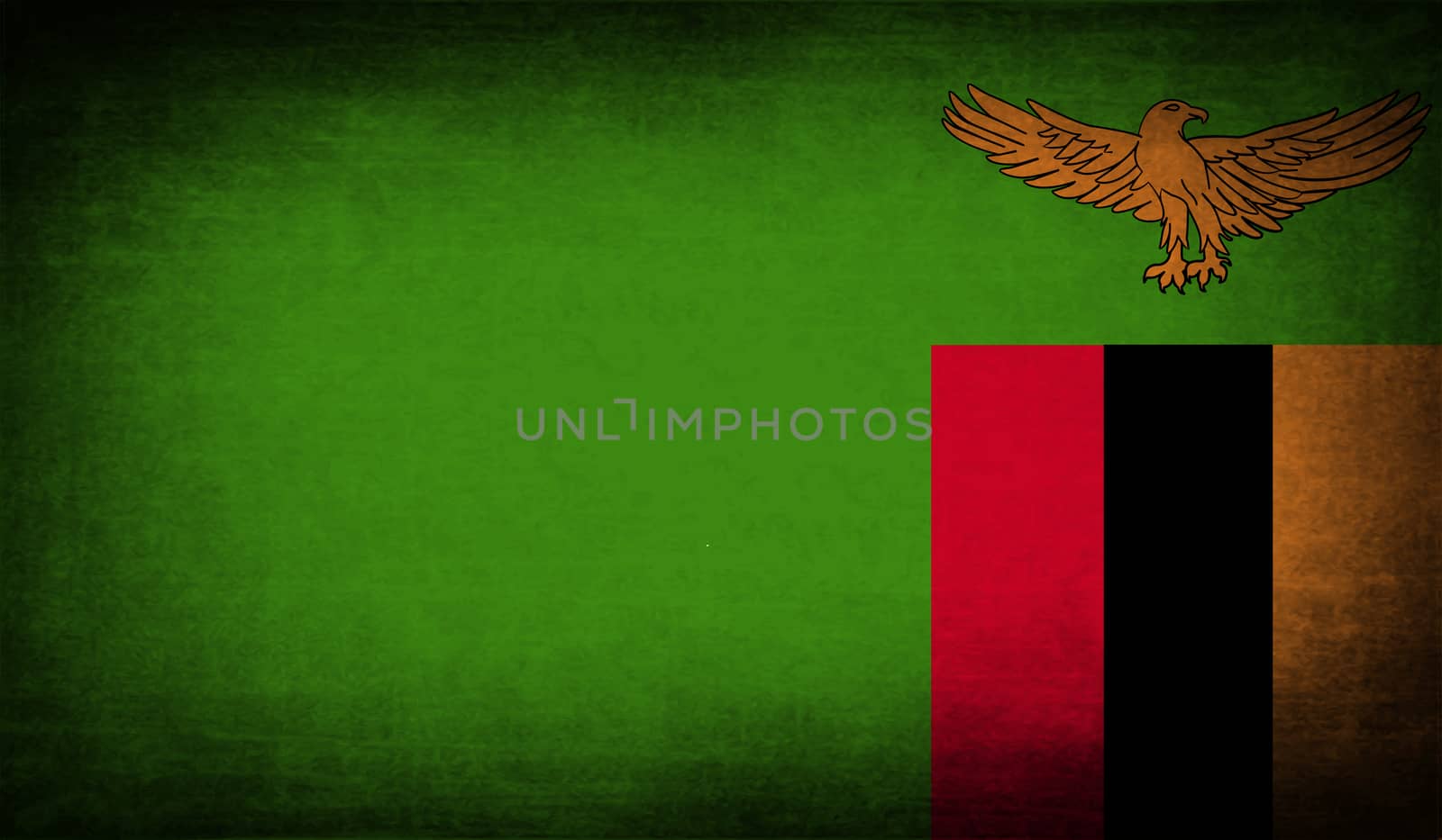 Flag of Zambia with old texture.  by serhii_lohvyniuk
