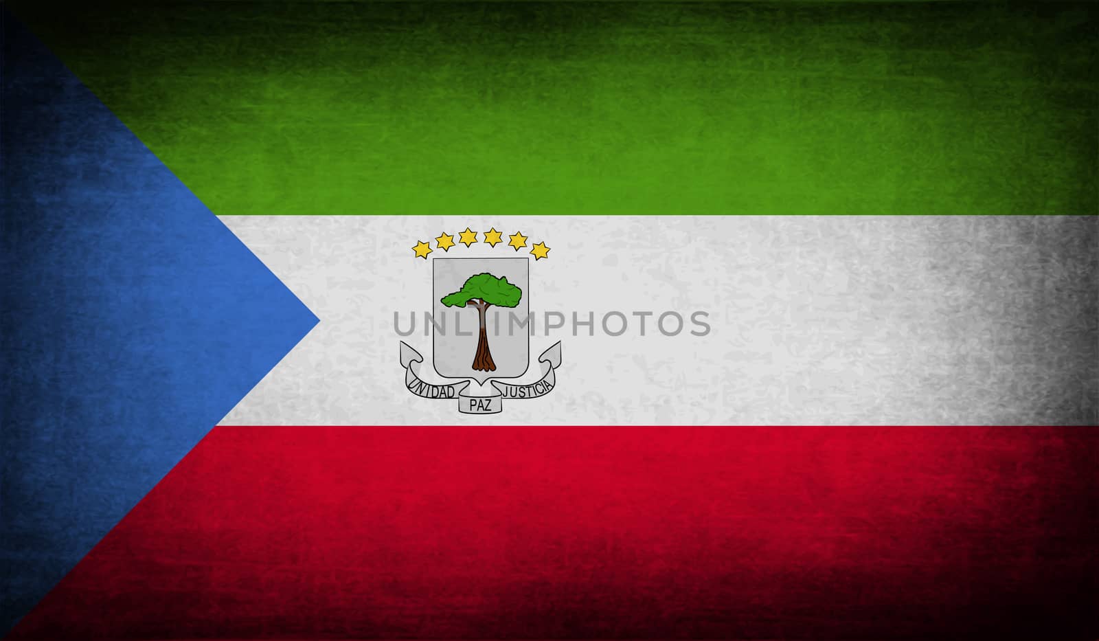 Flag of Equatorial Guinea with old texture.  illustration