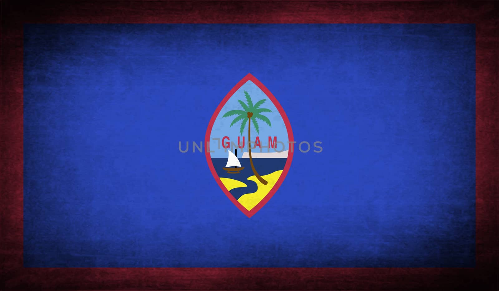 Flag of Guam with old texture.  illustration