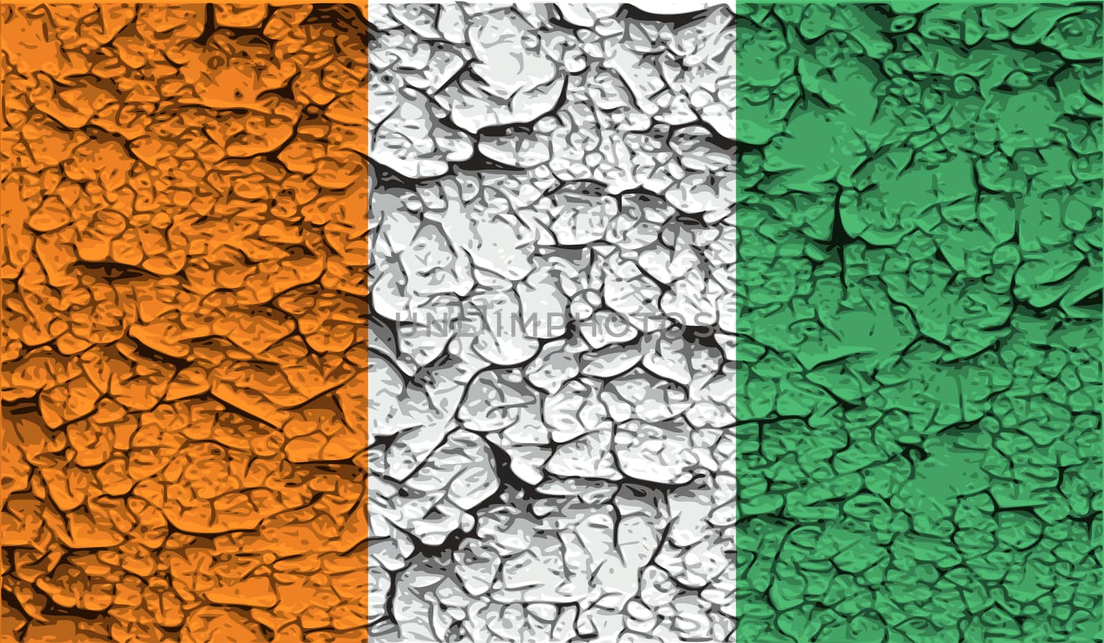 Flag of Cote divoire with old texture.  by serhii_lohvyniuk