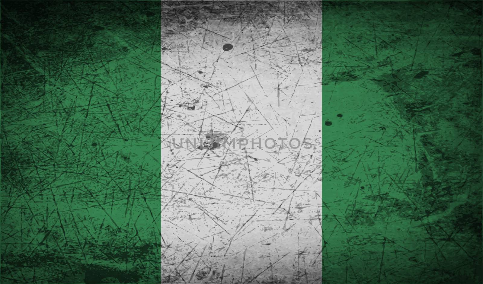 Flag of Nigeria with old texture.  by serhii_lohvyniuk