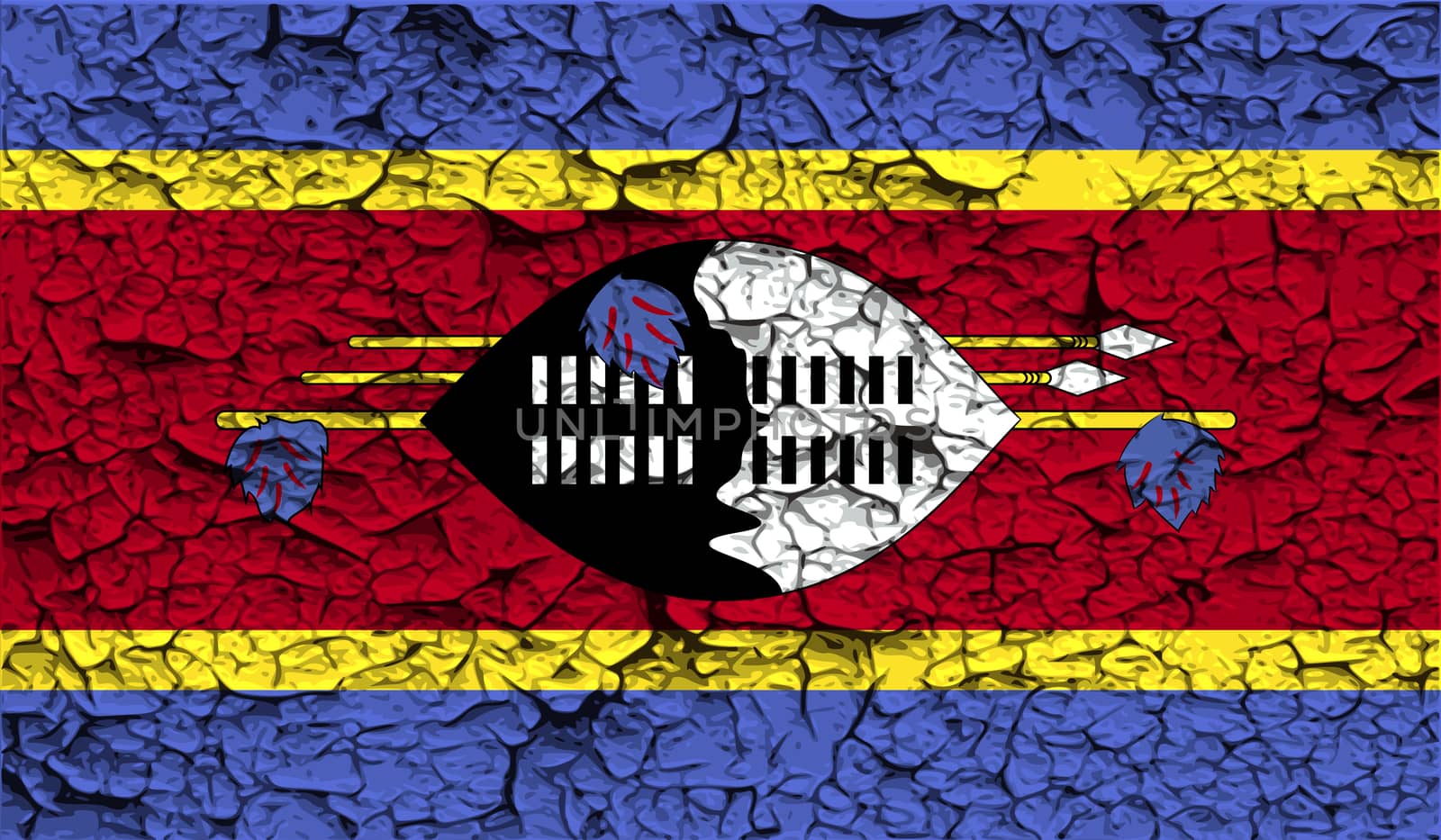 Flag of Swaziland with old texture.  by serhii_lohvyniuk