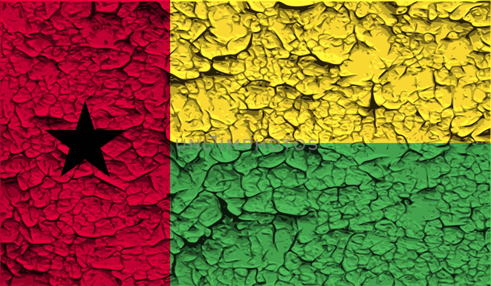 Flag of Guinea-Bissau with old texture.  by serhii_lohvyniuk