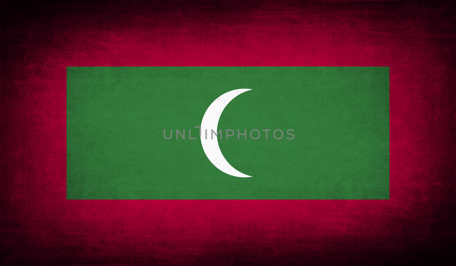 Flag of Maldives with old texture.  by serhii_lohvyniuk