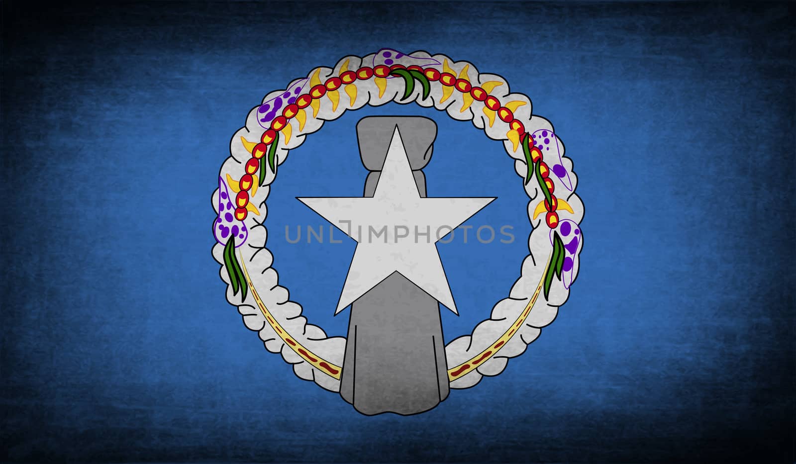 Flag of Mariana Islands with old texture.  by serhii_lohvyniuk