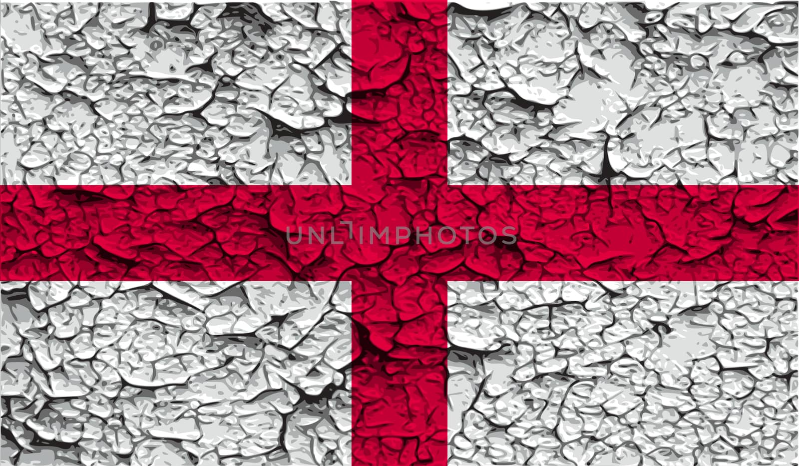 Flag of England with old texture.  illustration