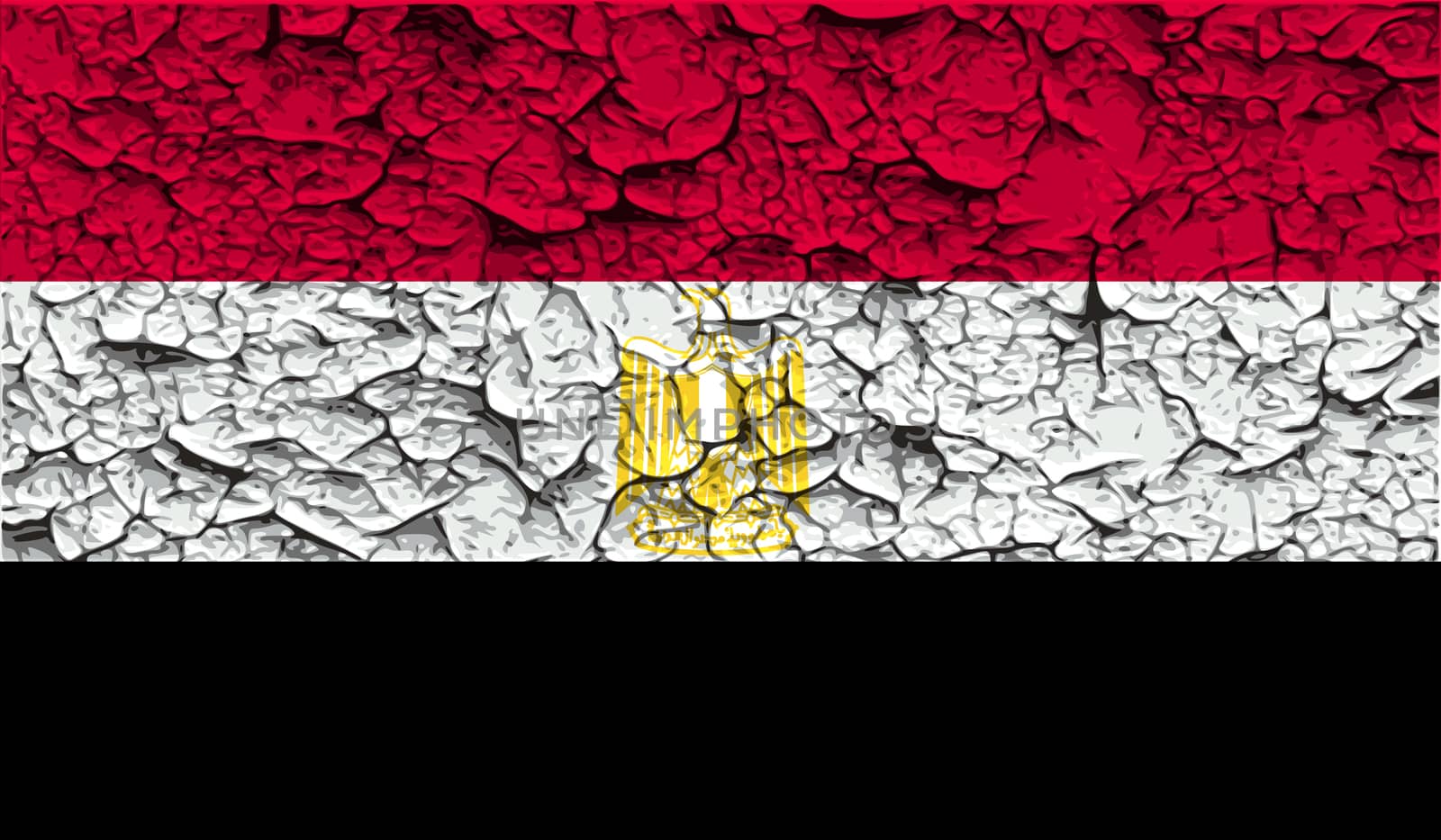 Flag of Egypt with old texture.  illustration