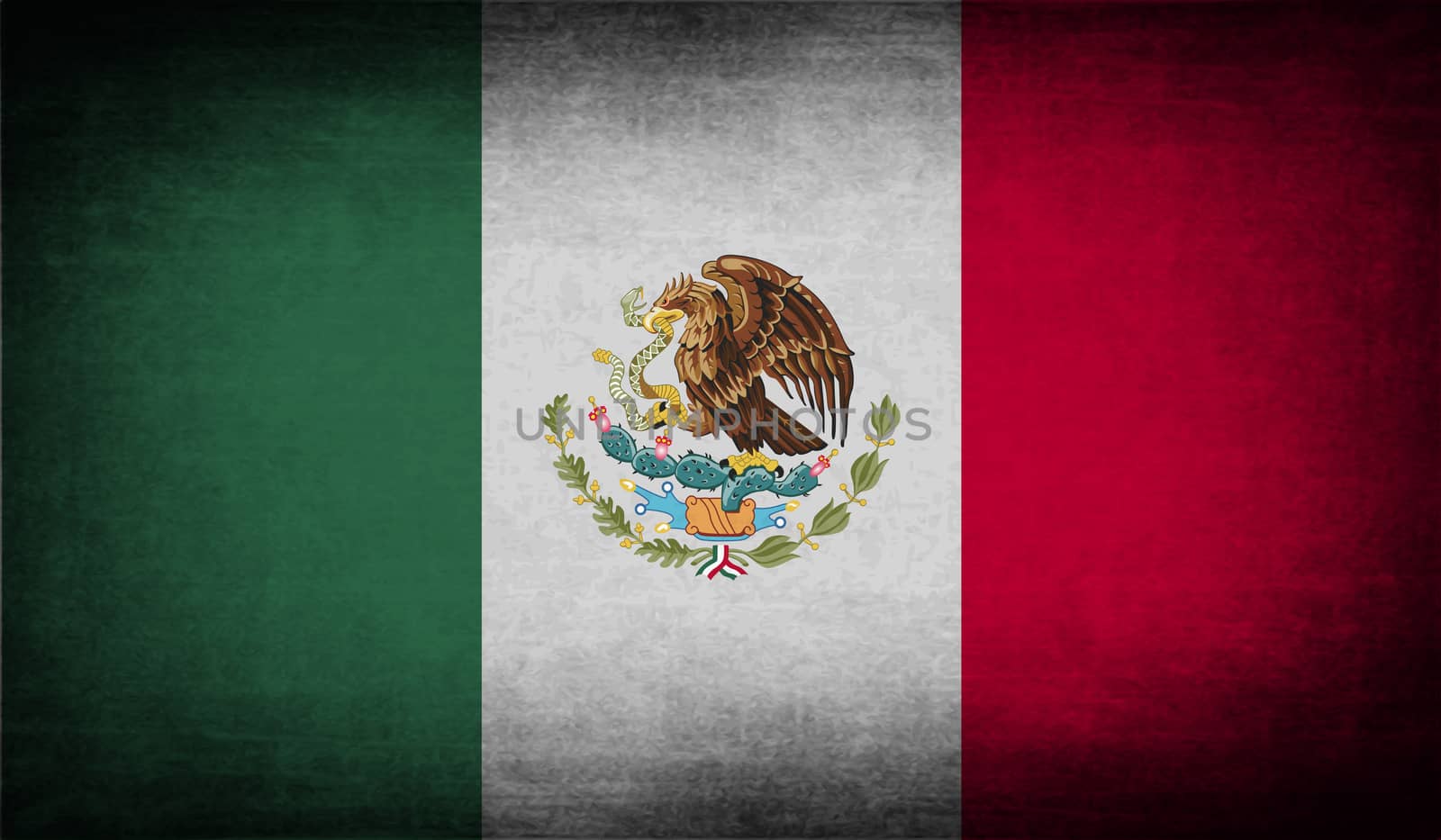 Flag of Mexico with old texture.  by serhii_lohvyniuk