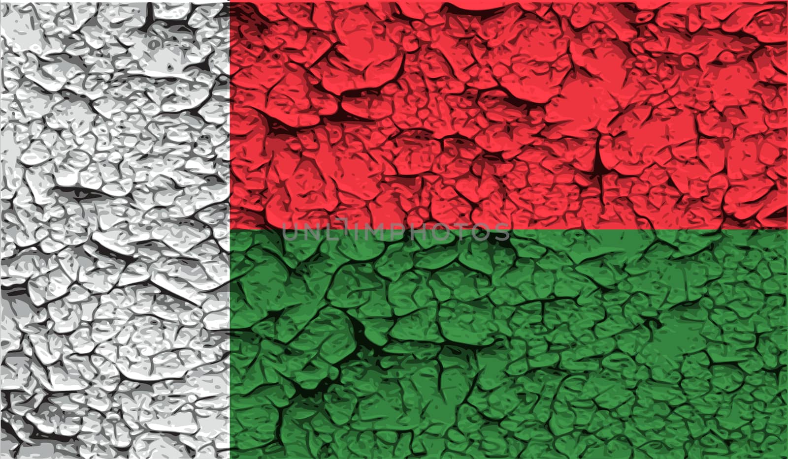 Flag of Madagascar with old texture.  by serhii_lohvyniuk