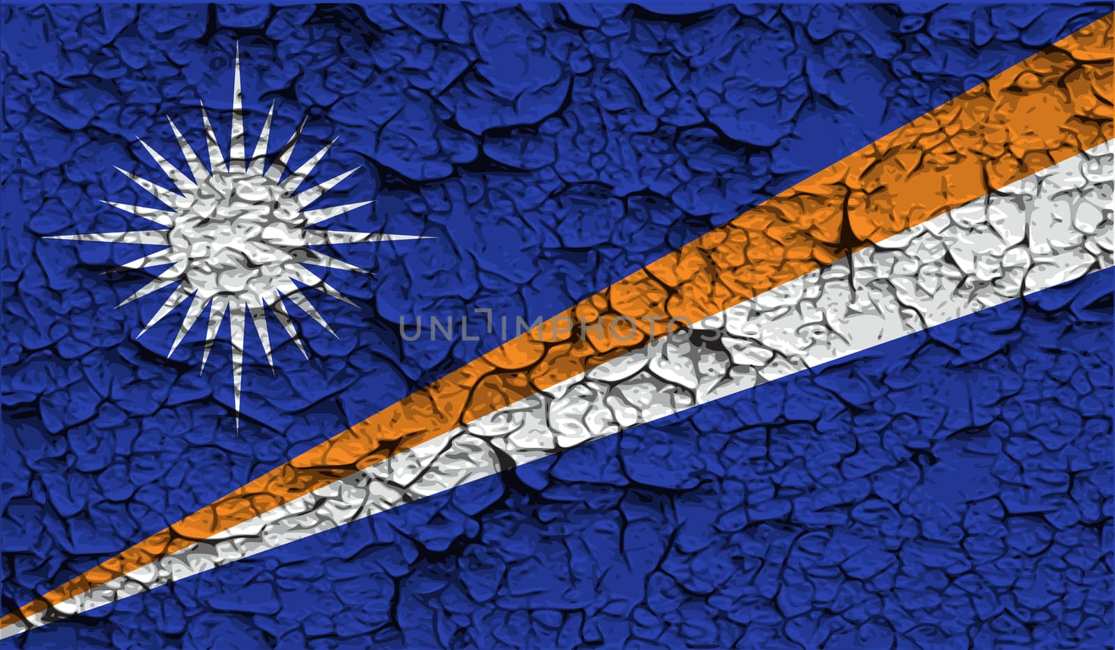 Flag of Marshall Islands with old texture.  by serhii_lohvyniuk