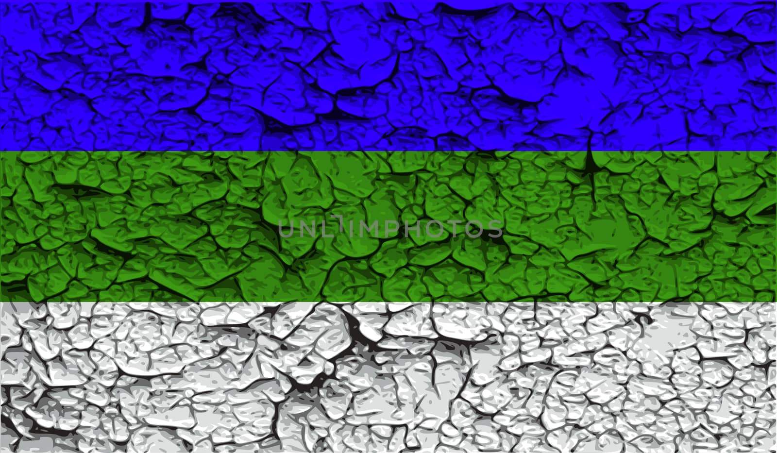 Flag of Komi with old texture.  illustration