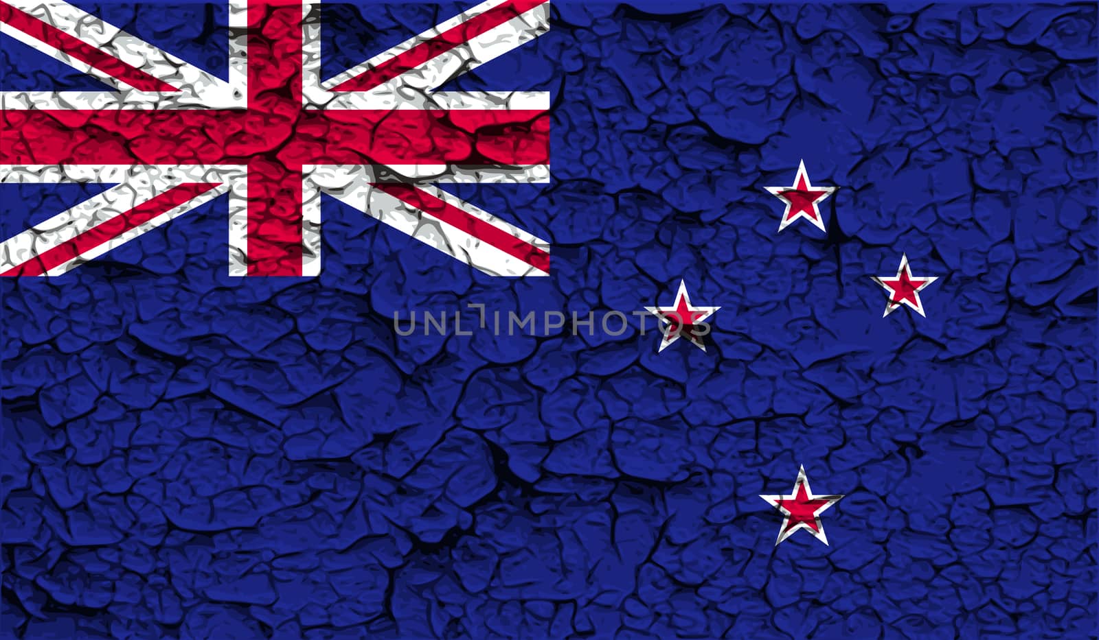Flag of New Zeland with old texture.  by serhii_lohvyniuk