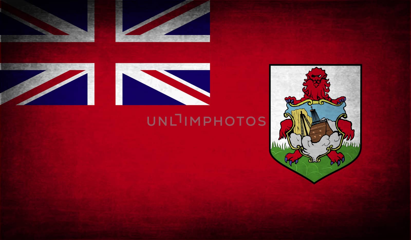 Flag of Bermuda with old texture.  illustration