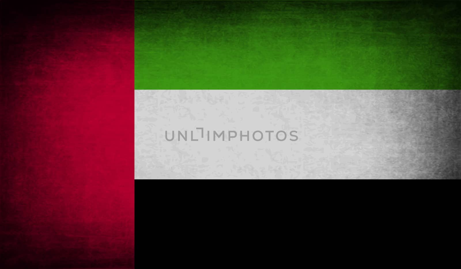 Flag of United Arab Emirates with old texture.  by serhii_lohvyniuk