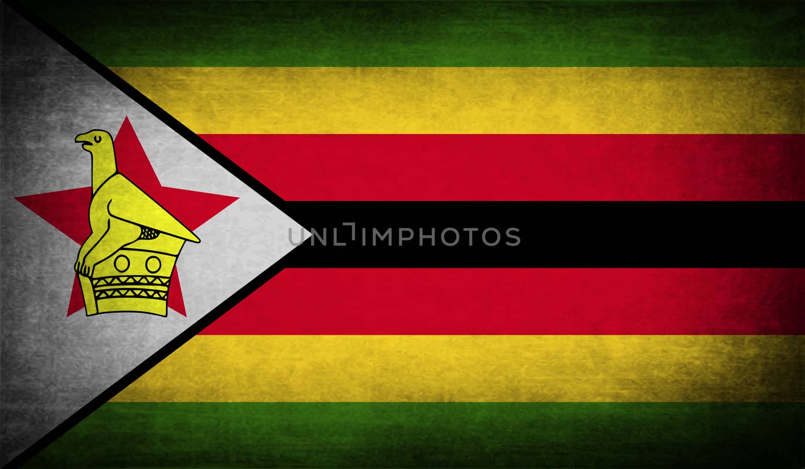 Flag of Zimbabwe with old texture.  by serhii_lohvyniuk