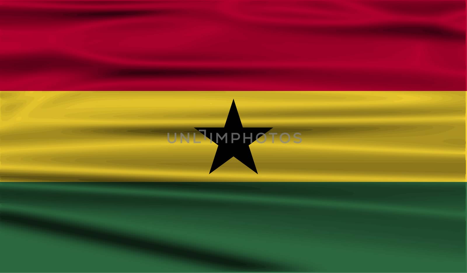 Flag of Ghana with old texture.  illustration