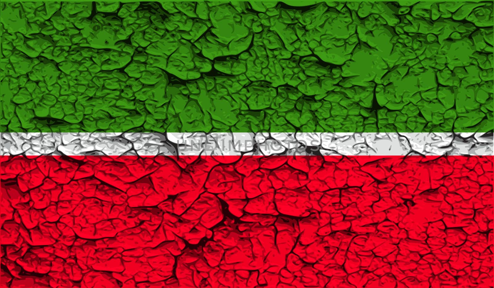 Flag of Tatarstan with old texture.  illustration