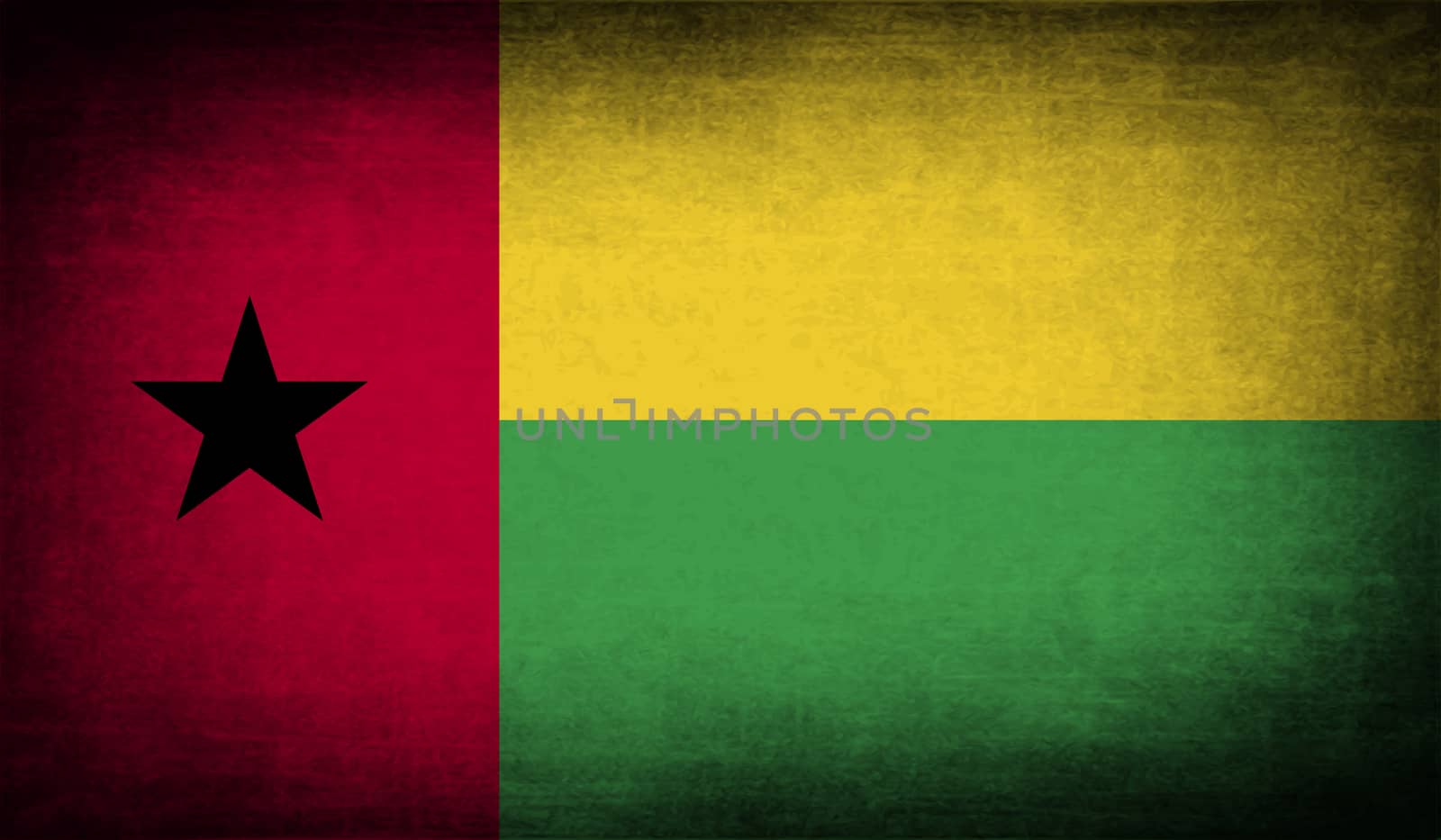 Flag of Guinea-Bissau with old texture.  by serhii_lohvyniuk