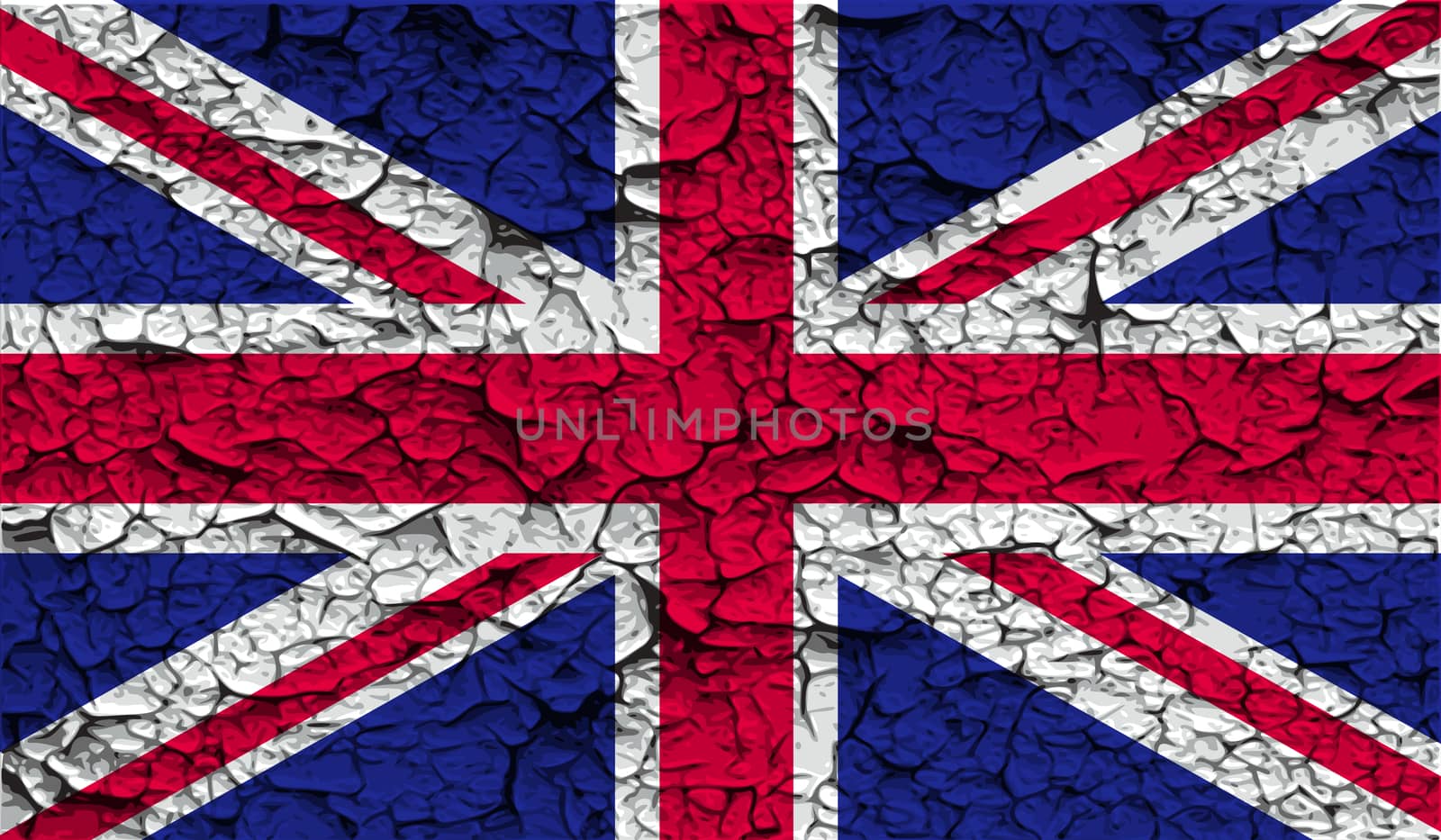 Flag of United Kingdom with old texture.  by serhii_lohvyniuk