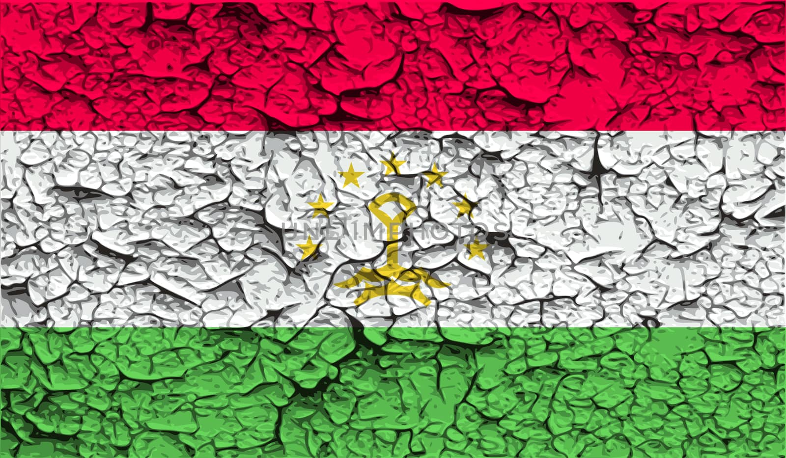 Flag of Tajikistan with old texture.  by serhii_lohvyniuk