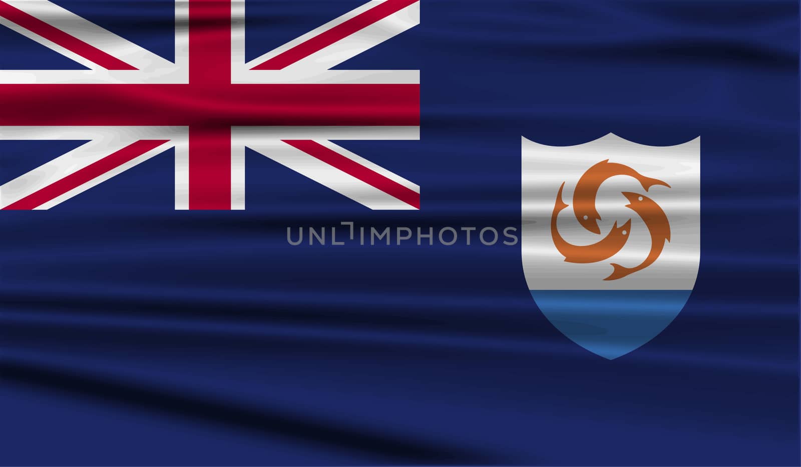 Flag of Anguilla with old texture.  illustration