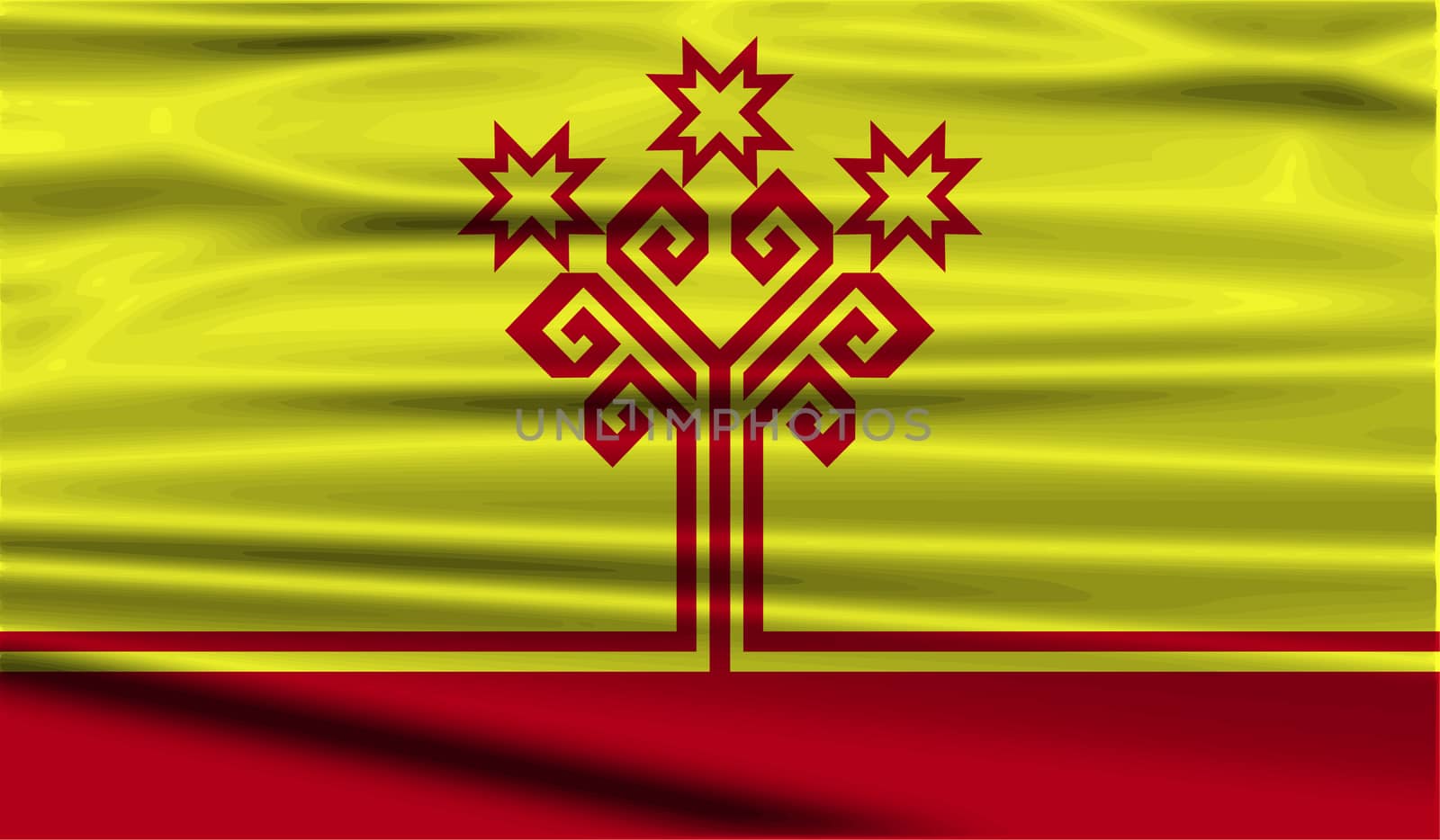 Flag of Chuvashia with old texture.  illustration