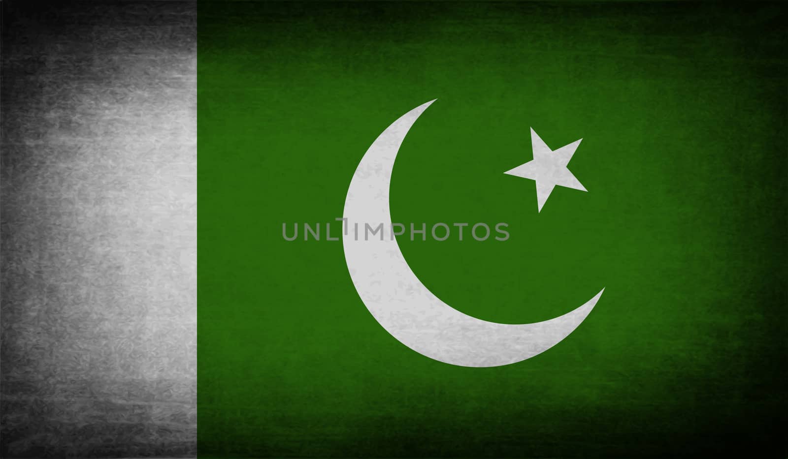 Flag of Pakistan with old texture.  by serhii_lohvyniuk