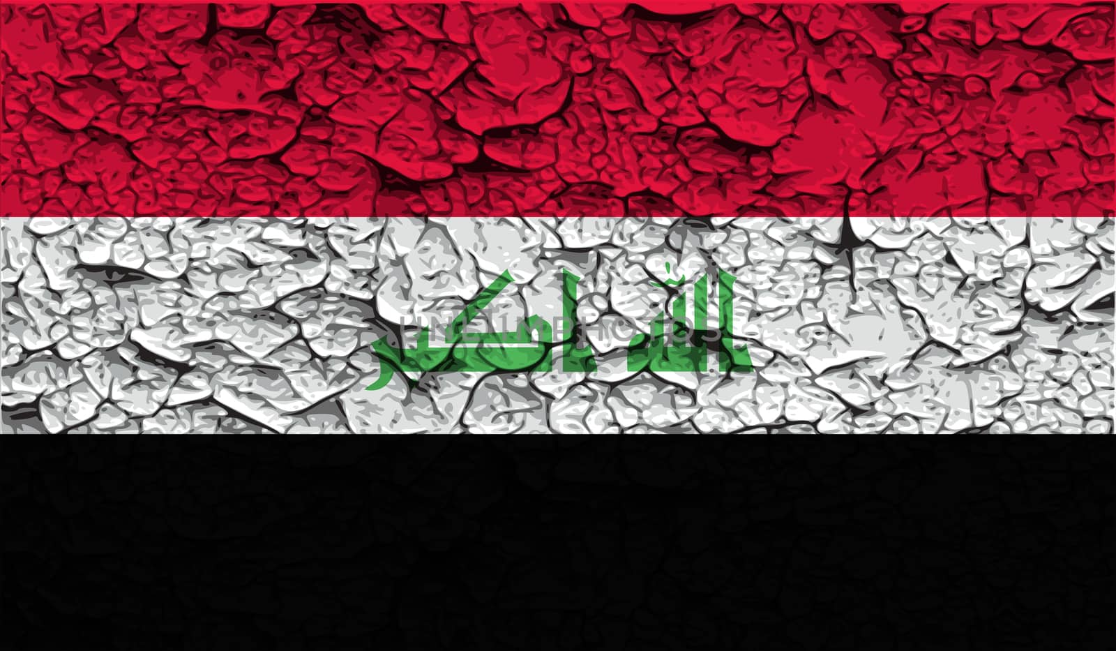 Flag of Iraq with old texture.  by serhii_lohvyniuk