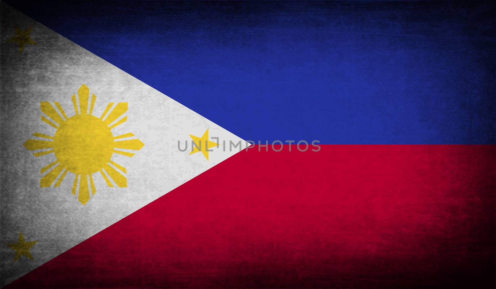 Flag of Philippiines with old texture.  illustration